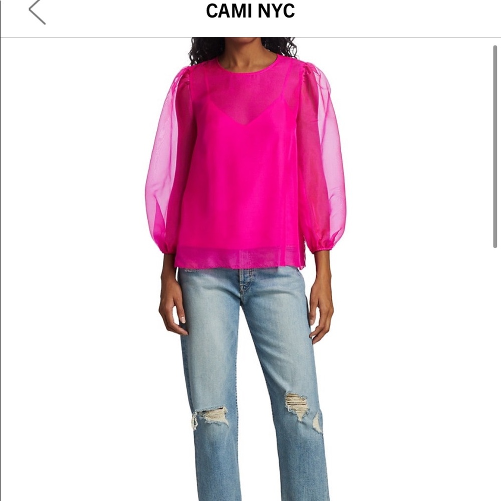 NWOT Cami NYC Pink Penny Silk Blouse